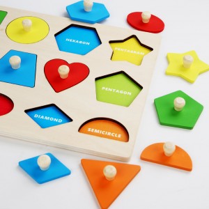 Montessori Early Education Geometry Panel Triangular Square Gripboard Children Matching Three-Dimensional Puzzle Toys Graphic Shape Recognition Christmas Gifts