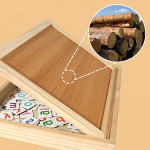 2025 Montessori Wooden Spelling Puzzle Board with Storage Box and Flash Cards Early Educational Wooden Toy