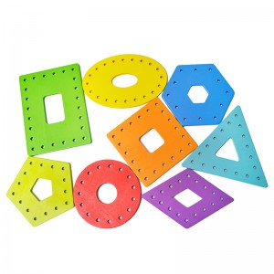 Montessori wczesna edukacja Puzzle zabawka do przewlekania liny kształt geometryczny kolorowa drewniana lina do przewlekania liny kolor i kształt zabawka dopasowująca się poznawczo