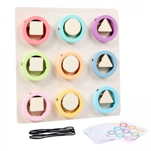 Montessori Geometry Creative Board Children’s Wooden Color And Shape Threading Rope Game Intellectual Development Pile Board Combination Puzzle Block Interspersed Toys