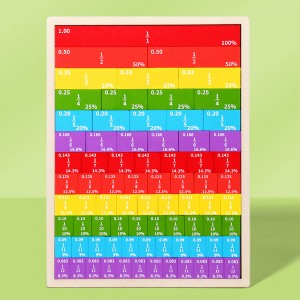 Montessori Wooden Rainbow Math Board Toys Thinking And Computing Ability Enlightenment Exercise Early Education Cognitive Math Fraction Board Toys
