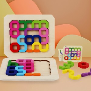 Montessori Early Education Puzzle Wooden Toys Two Person Battle Colored Digital Block Mathematical Toys Parent-Child Interactive Board Game Hand Eye Coordination Training