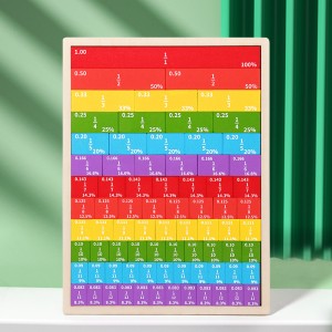 Montessori Wooden Rainbow Math Board Toys Thinking And Computing Ability Enlightenment Exercise Early Education Cognitive Math Fraction Board Toys