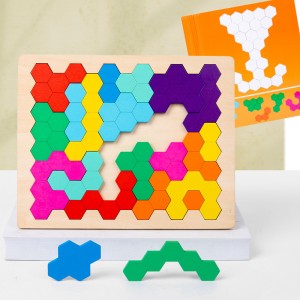 Montessori Early Education Wooden Rainbow Puzzle Honeycomb Puzzle Mathematical Mental Arithmetic Board Game Logical Thinking Puzzle Children’s Board Toys Hand-eye Coordination Training Toys