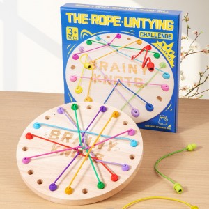 OEM Fun Rope Solving Puzzle Game, Wooden Rope Solving Challenge Board Game Toys, Parent-Child Interactive Logic Thinking Training Puzzle Toys, Halloween, Christmas, Easter Gifts