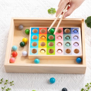 Montessori Drewniana zabawka do wczesnej edukacji Gradient wielu kolorów Klasyfikacja kolorów Dopasowywanie koralików Gra Rozpoznawanie kolorów Ręka dla dzieci Koordynacja oka Zabawka Świąteczny prezent urodzinowy