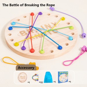 OEM Fun Rope Solving Puzzle Game, Wooden Rope Solving Challenge Board Game Toys, Parent-Child Interactive Logic Thinking Training Puzzle Toys, Halloween, Christmas, Easter Gifts