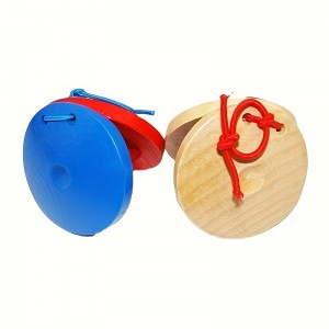 Castañuelas de madera para dedos para niños, juguetes musicales para niños con cuerda elástica para sujetar fácilmente, instrumentos musicales fáciles de tocar para regalos de fiesta infantiles y rellenos de piñatas
