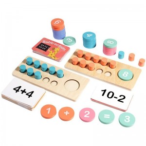 Children’s Early Education Wooden Ten Lattice Counter Mathematics Teaching Aids Parent-Child Interactive Educational Math Toys